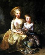 eisabeth Vige-Lebrun Portrait of Madame Royale and Louis Joseph Sweden oil painting artist